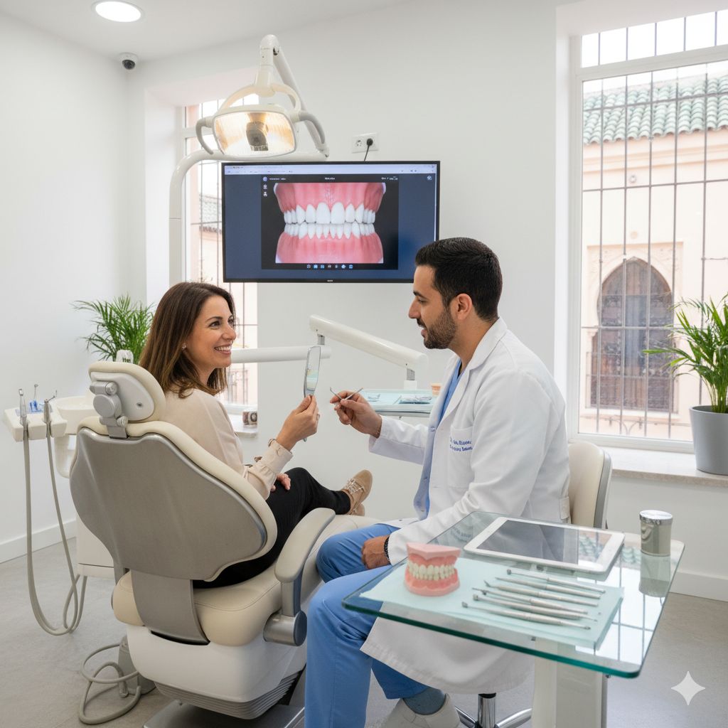 Cosmetic dentist in Kasba examining a patient during smile makeover consultation