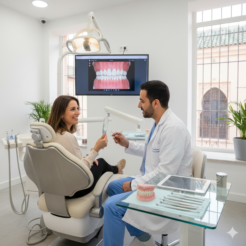 Cosmetic dentist in Kasba examining a patient during smile makeover consultation