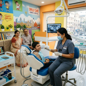 Family dentist in Kolkata treating parents and children