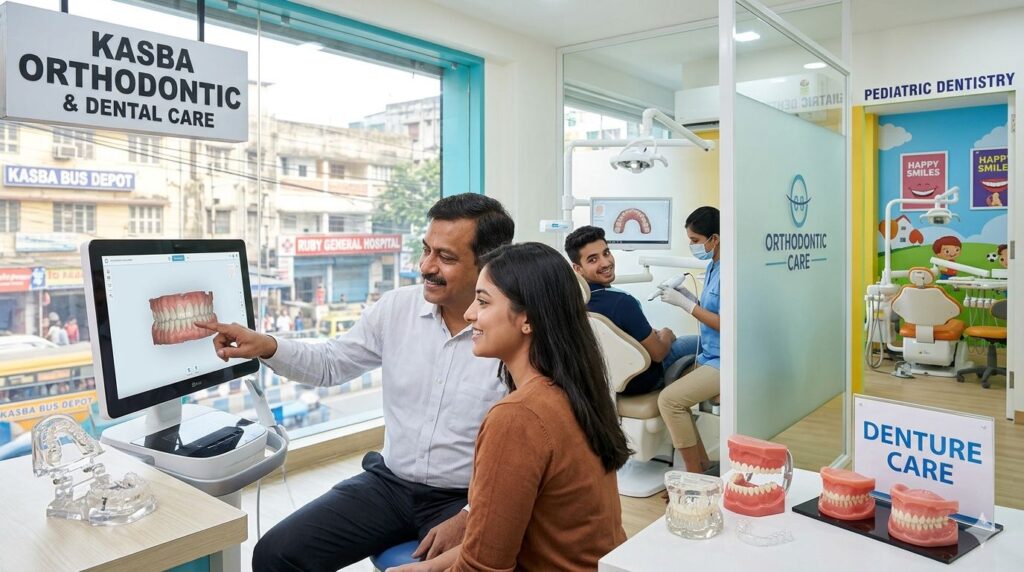 Patient getting braces treatment in Kasba