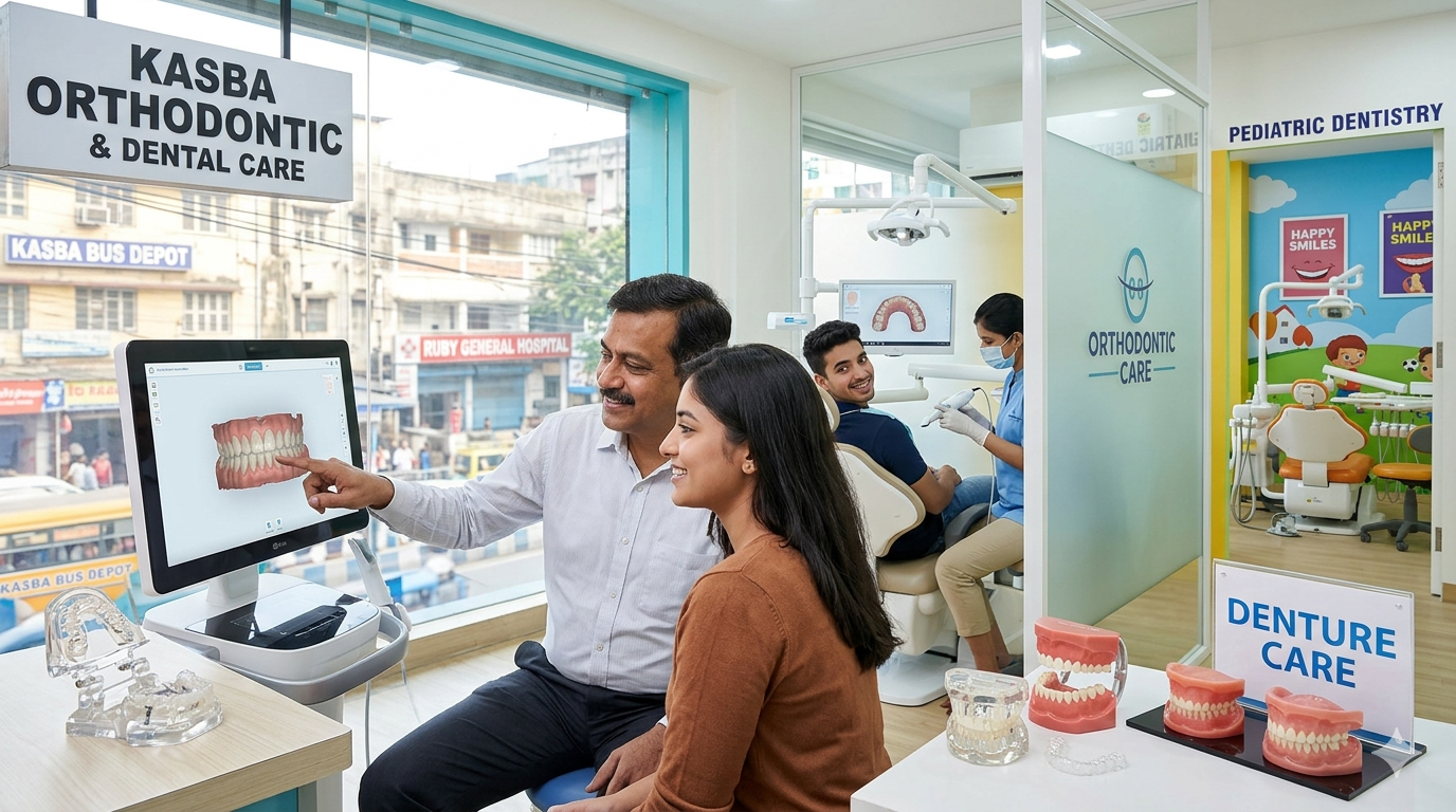 Patient getting braces treatment in Kasba