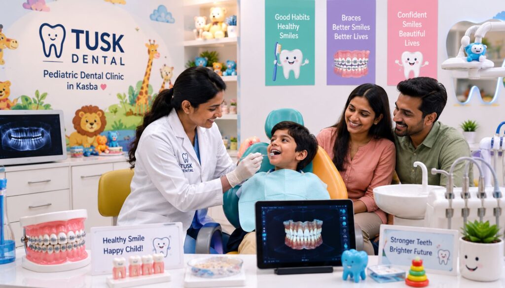 Pediatric dentist in Kasba treating child patient