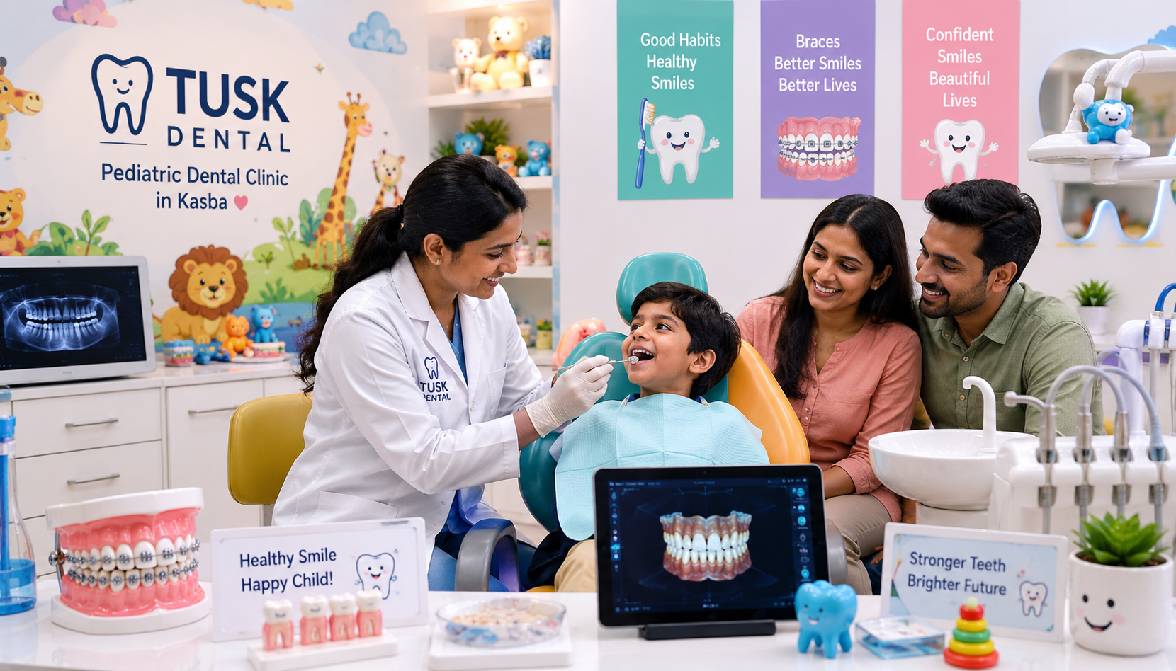 Pediatric dentist in Kasba treating child patient
