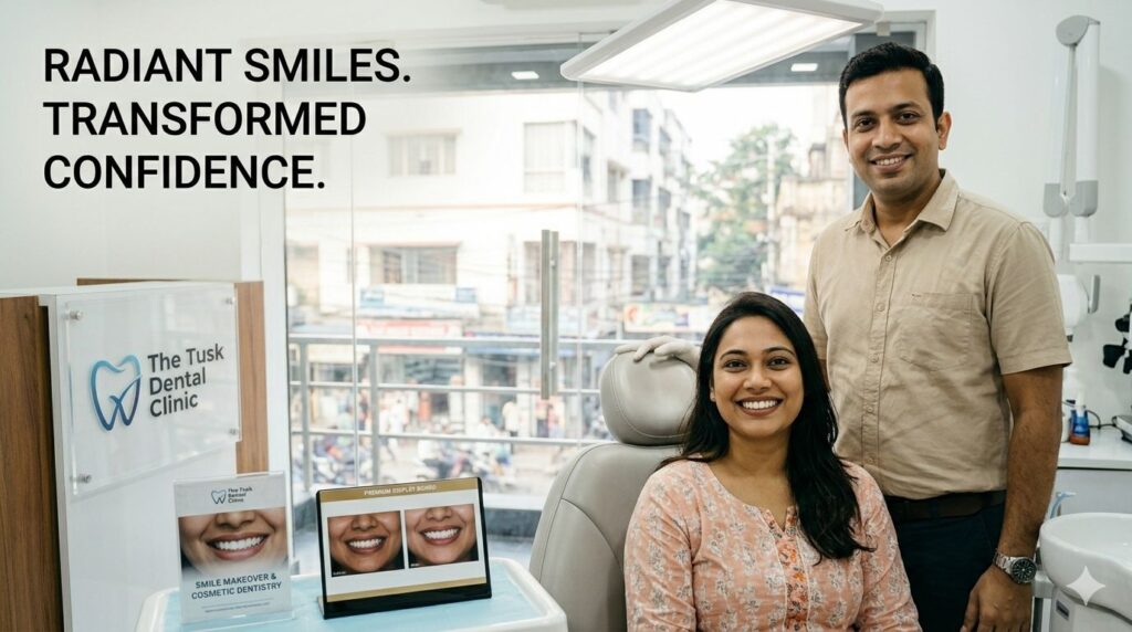 Smile makeover treatment at Tusk Dental Kasba